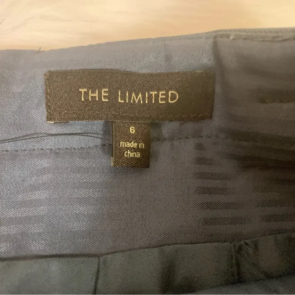 NWT The Limited Blue Pencil Skirt with Bow Belt and Hip Ruffle Size 6 1371